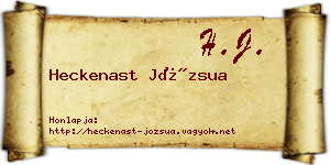 Heckenast Józsua névjegykártya